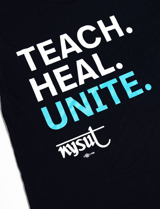 'TEACH HEAL UNITE' Navy Blue Short Sleeve T-shirt