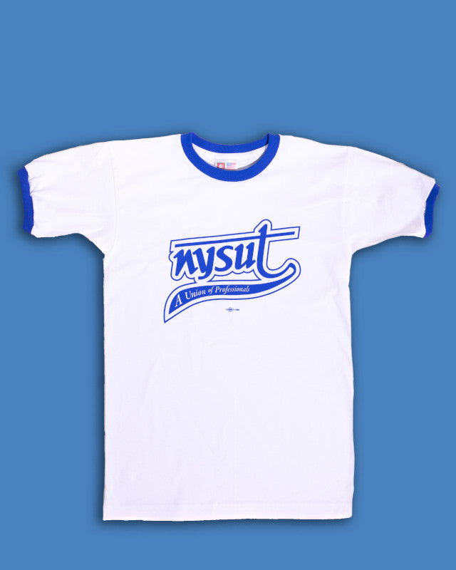 Unisex NYSUT Royal Blue Retro Ringer Tee