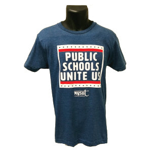 Public Schools Unite Us and NYSUT logo on the front SM - 3XL