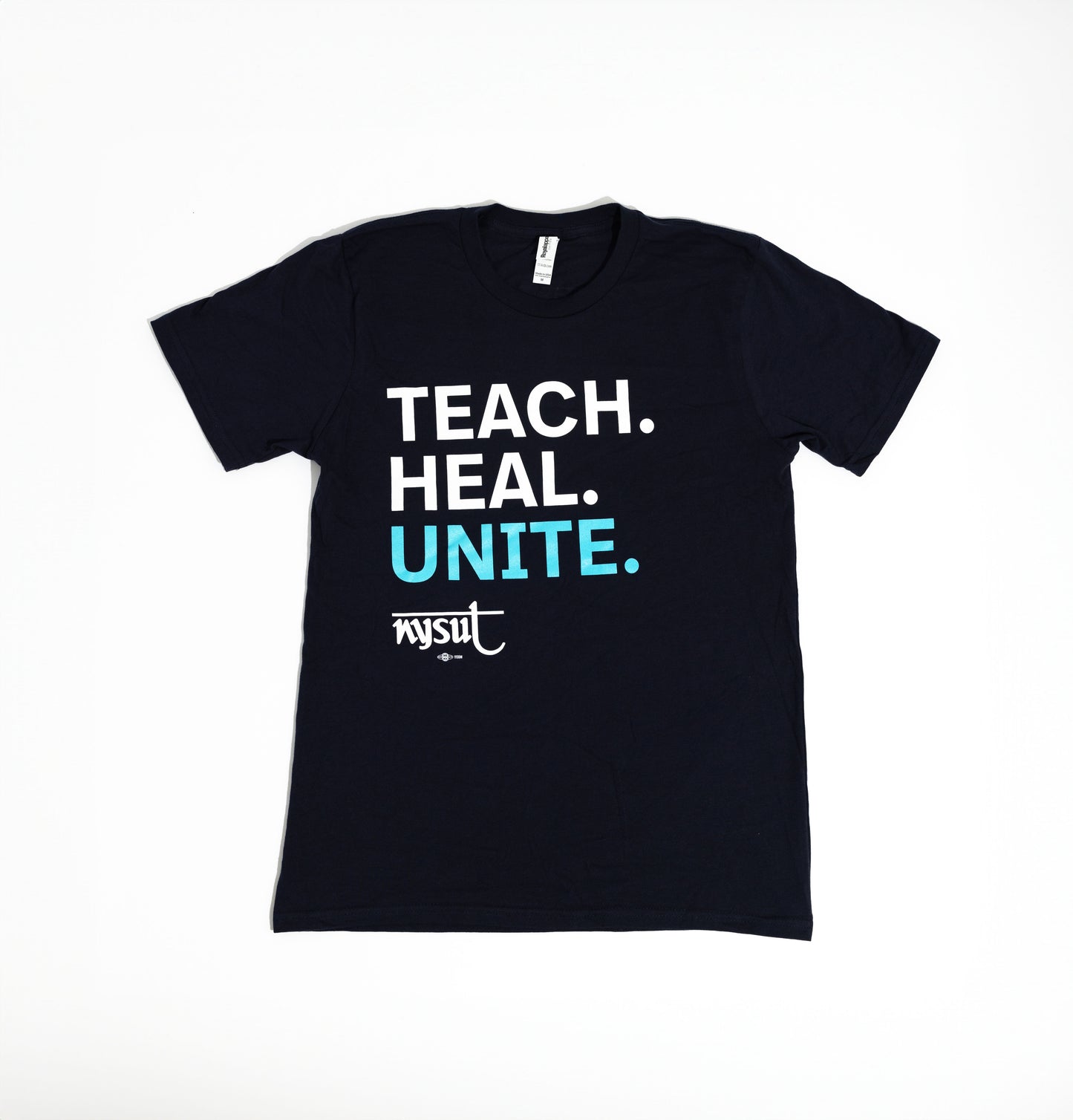 NYSUT ─ 'TEACH HEAL UNITE' Navy Blue Short Sleeve T-shirt XS - 3XL